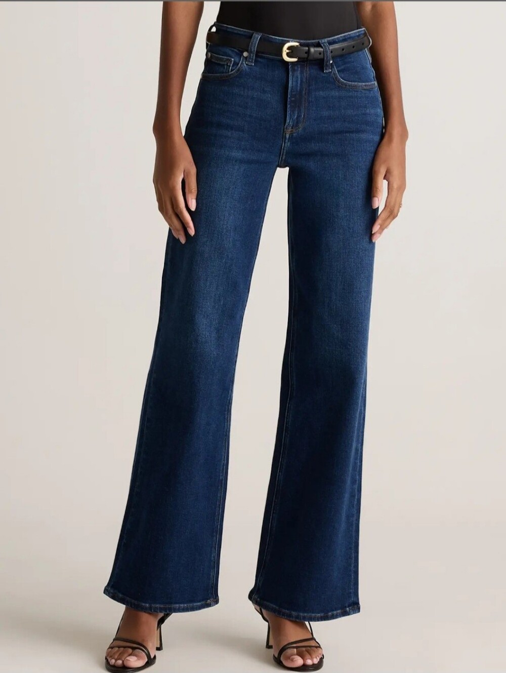 Quince Bella Stretch Wide Leg High Rise Jeans
